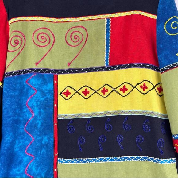 Draper & Damon’s Colorful Artsy Embroidered Patchwork Blazer Jacket Size Small - Picture 5 of 5
